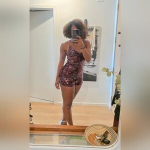 Halloween Showgirl! Guess Ruby Red Sequin Romper